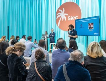 Conference and speaker session at Siec, the retail real estate trade show in Paris