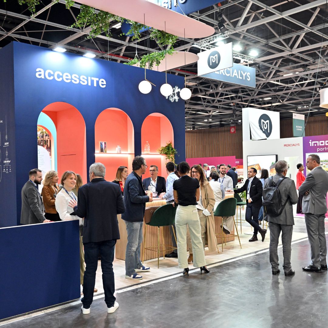 Stand Accessite au salon SIEC, lieu de rencontres entre professionnels de l’immobilier commercial et acteurs du retail.